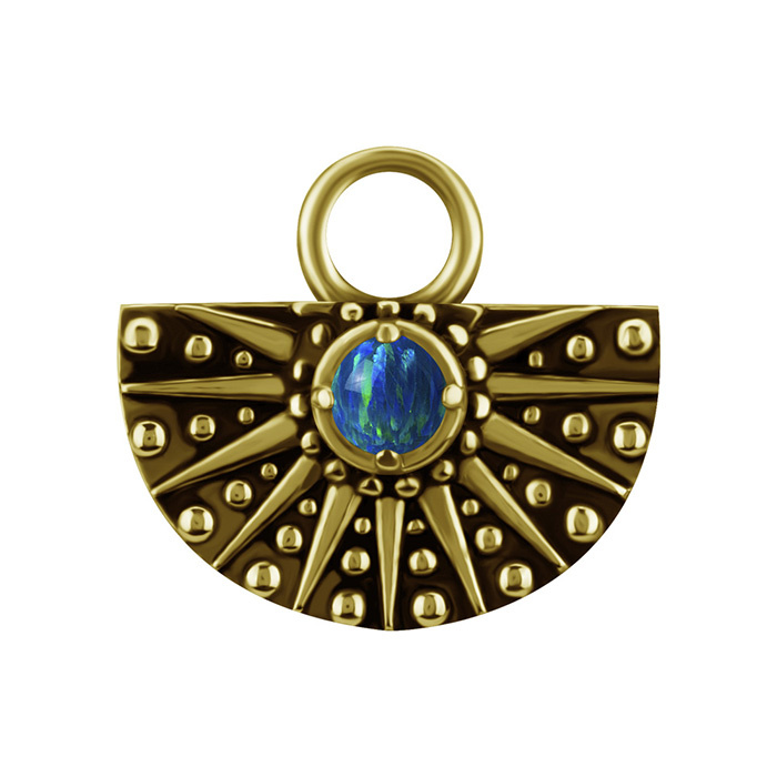 Charms - CoCr NF - trojúhelník s bílými zirkony - zlatý - D-070