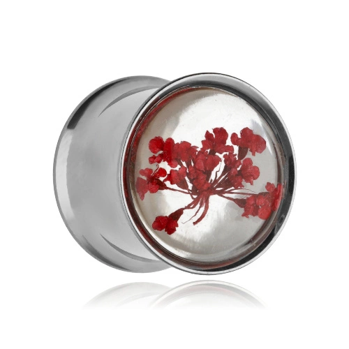 Ozdobný sedlový tunel - červený květ - PT-026