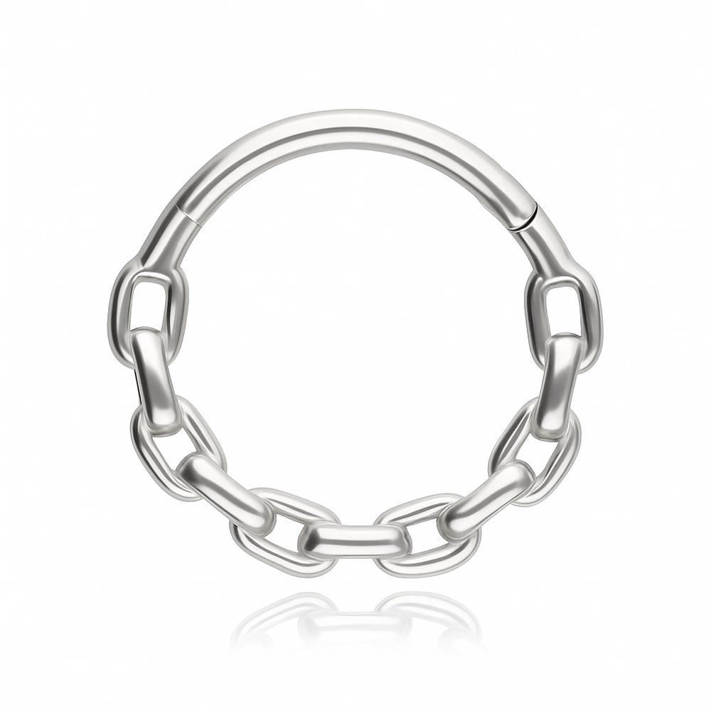 Piercingový clicker s bílými zirkony - zlato - K-080