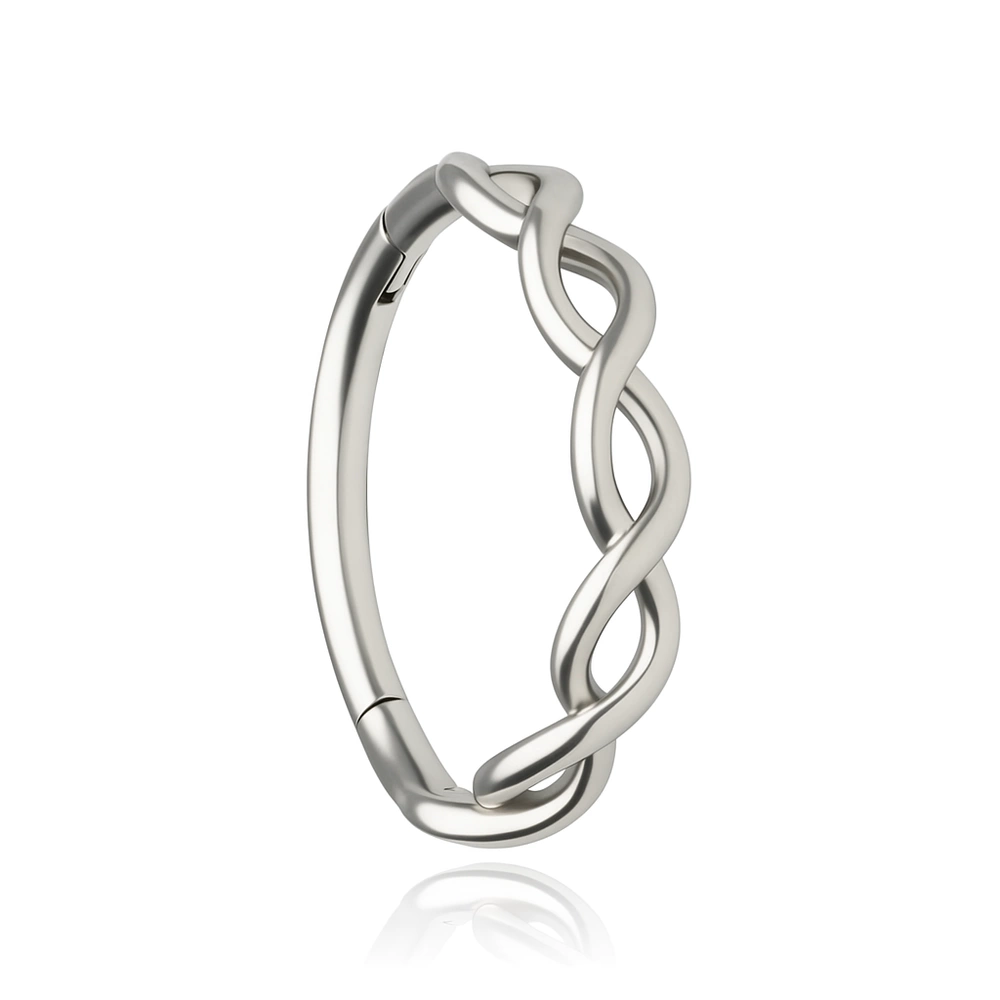 Piercingový clicker s bílými zirkony - zlato - K-080