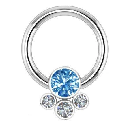 Titanový kroužek se zirkony - TK-005