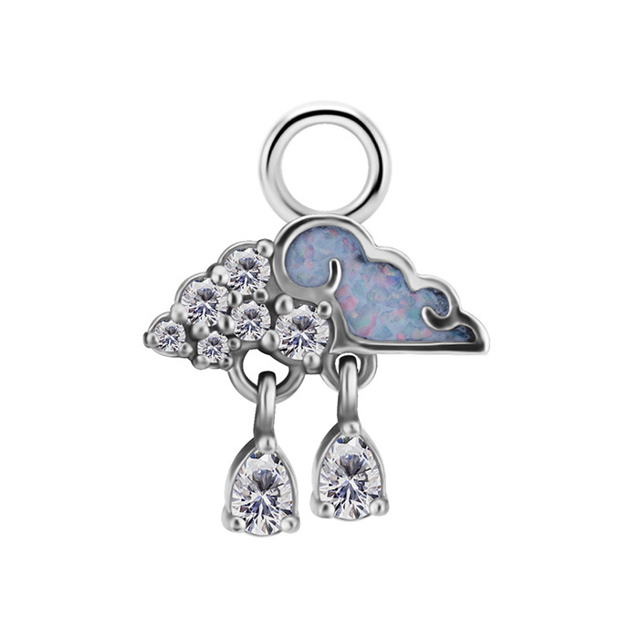 Charms - CoCr NF - trojúhelník s bílými zirkony - zlatý - D-070