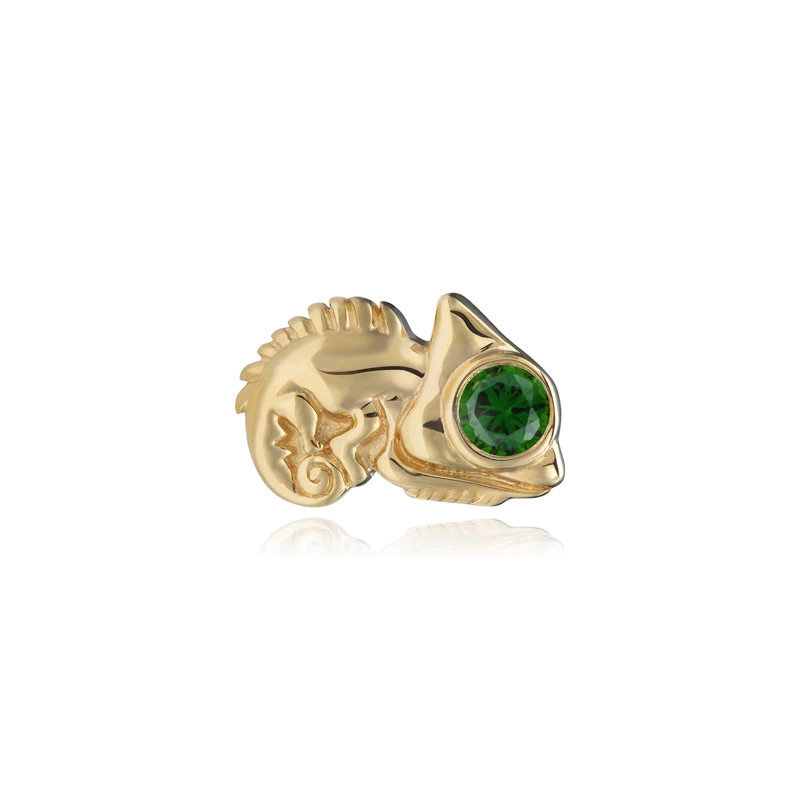 Koncovka pro tyčinky 14K zlatý chameleon se zeleným zirkonem - GD14K-001