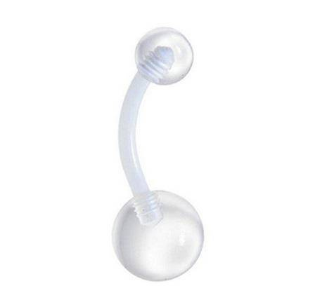 Průhledný piercing do pupíku - KP-048