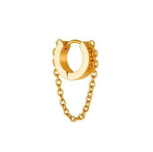 Náušnice HUGGIE řetízek růžové zlato - KH-003