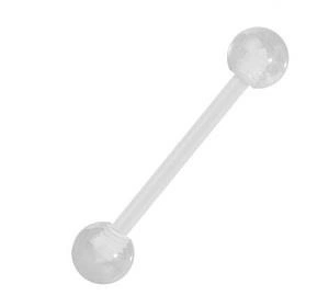 Průhledný piercing do jazyka - KJ-049
