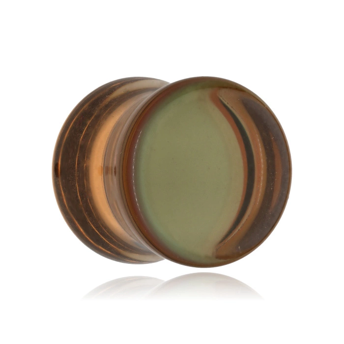 Skleněný plug do uší hnědý - PT-078