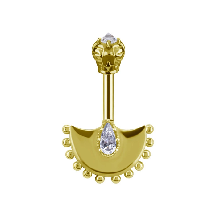 Labreta tulipán s bílými zirkony - stříbrný - LGW-053