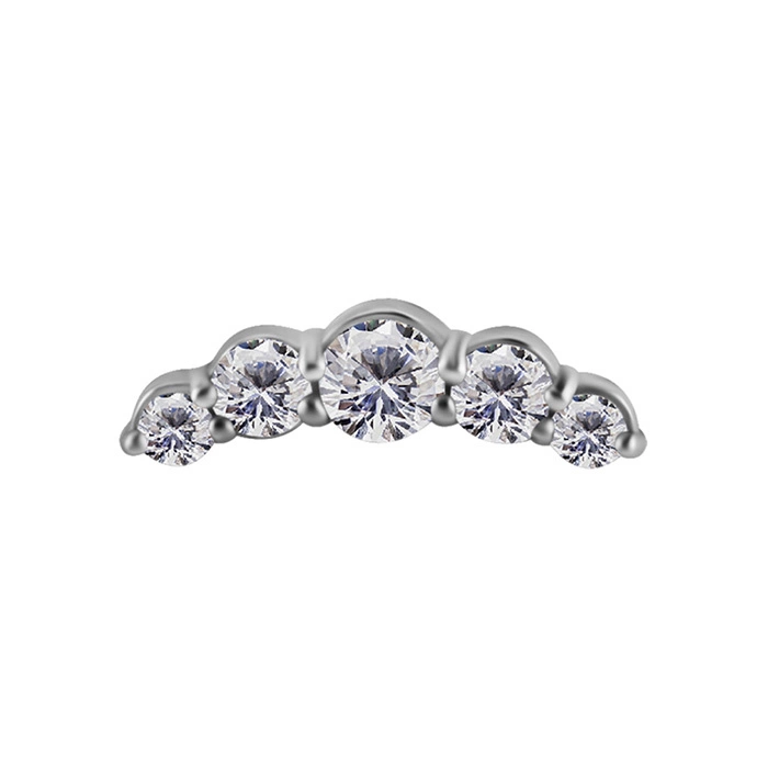 Koncovka pro tyčinky push in - s bílým zirkonem - CoCr NF - zlatý - PI-027