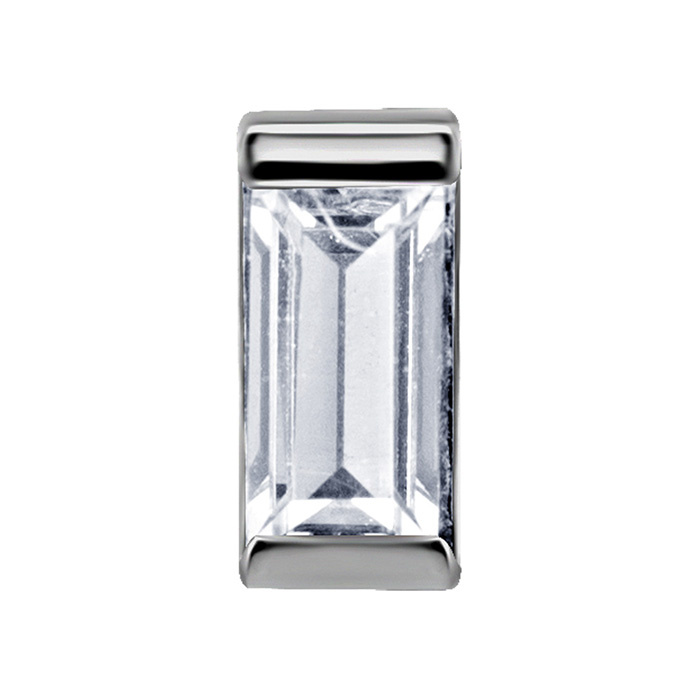 Koncovka pro tyčinky push in - s bílým zirkonem - CoCr NF - zlatý - PI-027