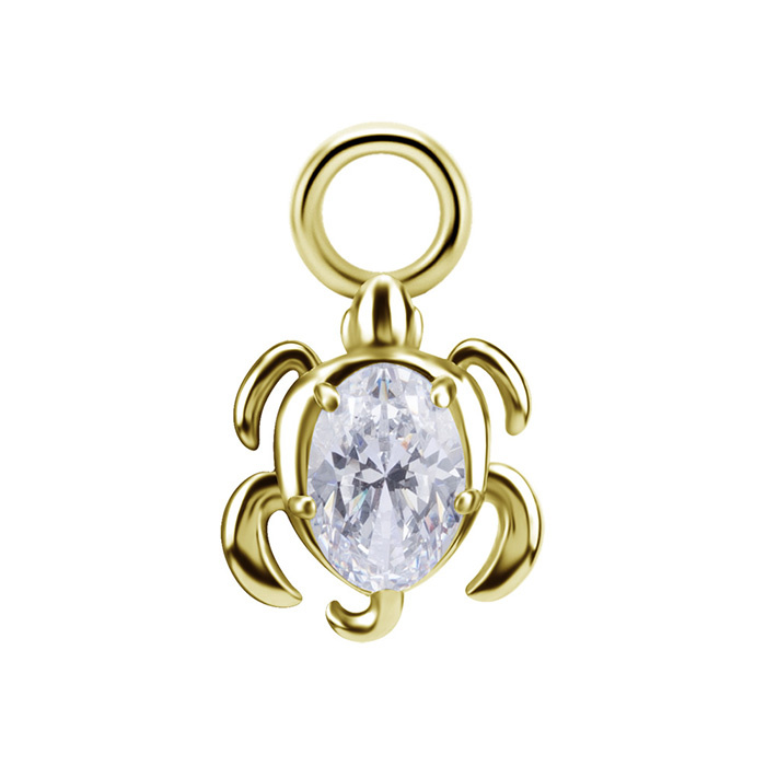 Charms - CoCr NF - trojúhelník s bílými zirkony - zlatý - D-070