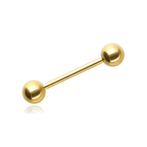 Titanový Piercing do jazyka - zlatý - TSZ-001