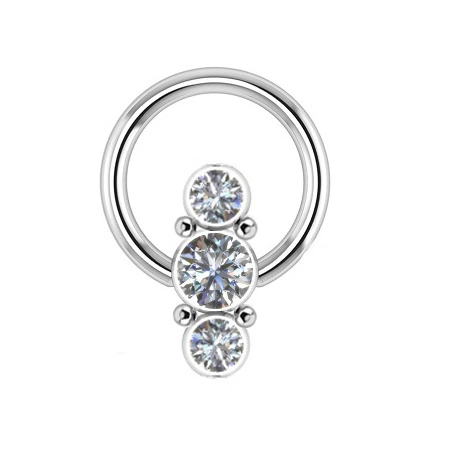 Titanový kroužek BCR stříbrné - TK-074