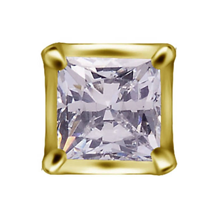 Koncovka pro tyčinky 18K zlato s bílými zirkony - GD18K-023