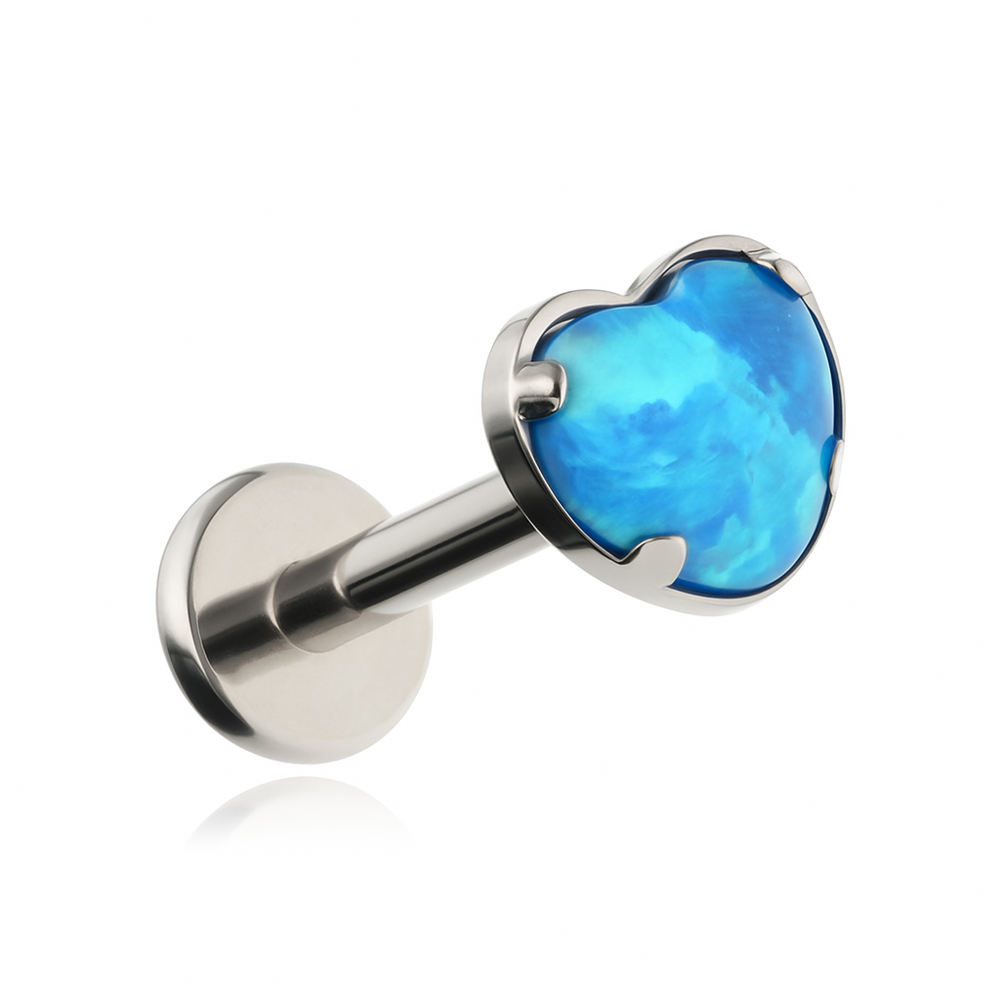 Titanová labreta s opálem OP18 - stříbrná