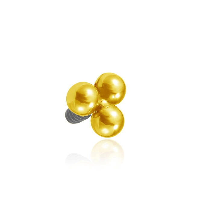 Titanová koncovka pro tyčinky se závitem - zlaté kuličky - TNA-061