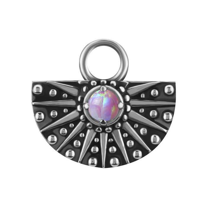 Charms - CoCr NF - trojúhelník s bílými zirkony - zlatý - D-070