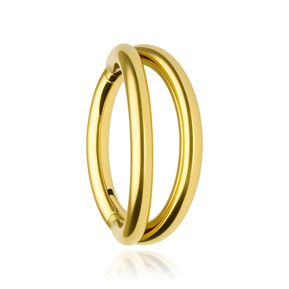 Titanový kroužek clicker dvojitý - zlatý - TK-006