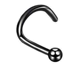 Piercing do nosu - černý - NS-005