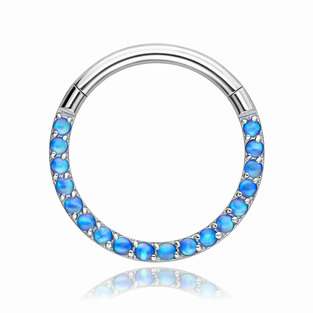 Titanový kroužek clicker s opálem - OP 18 - TK-021