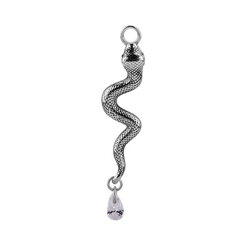 Charms - stříbrný hadice - levá - D-064