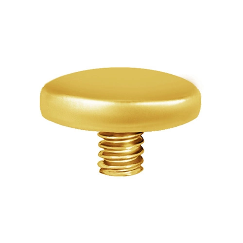 Zlatá 18K koncovka pro tyčinky se závitem - zltý disk - GD18K-001