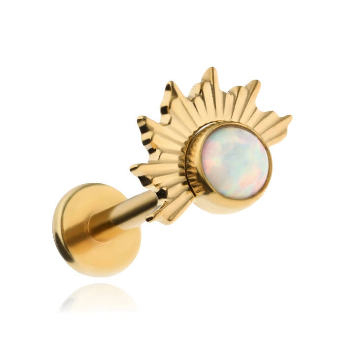 Titanová labreta s opálem OP18 - zlatá