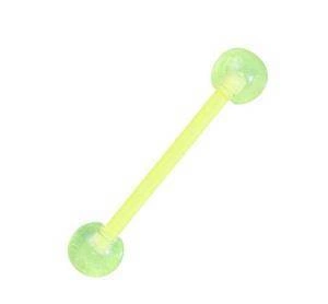 Piercing do jazyka průhledný žlutý - KJ-049