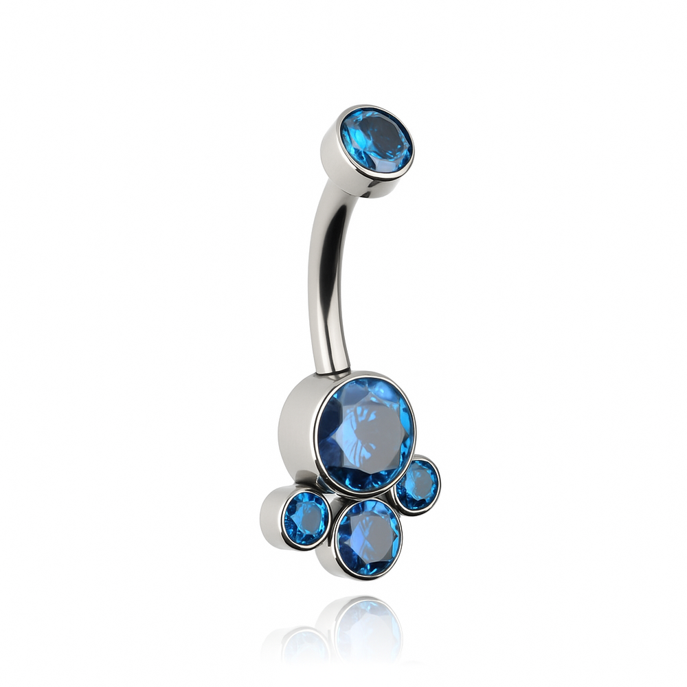 Titanový ozdobný Piercing do pupíku růžový - TPP-013